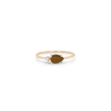 Zoe Chicco 14k Rose Gold Pear Tiger Eye & Prong Diamond Ring