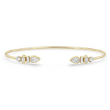 Zoe Chicco 14k gold cuff bracelet with diamond accents on a white background