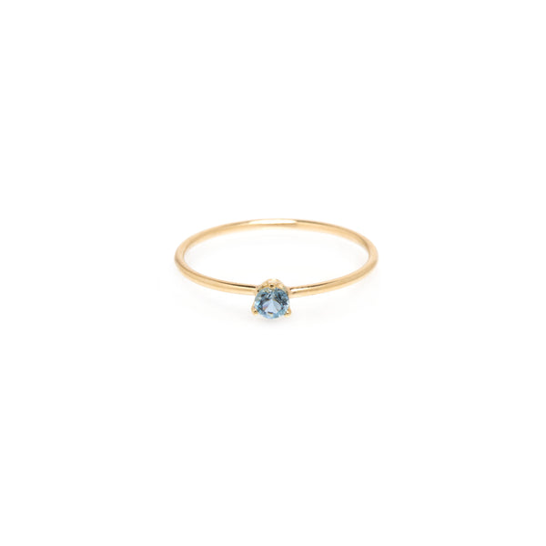 Zoe Chicco 14k Gold Single Aquamarine Prong Ring