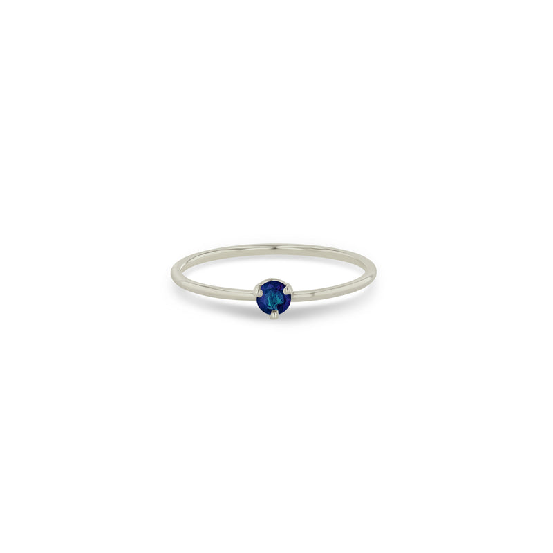 Zoe Chicco 14k White Gold Dainty Blue Sapphire Ring