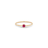 Zoë Chicco 14k Rose Gold Single Ruby Prong Ring | July Birthstone