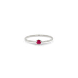 Zoë Chicco 14k White Gold Single Ruby Prong Ring | July Birthstone