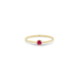 Zoë Chicco 14k Yellow Gold Single Ruby Prong Ring | July Birthstone