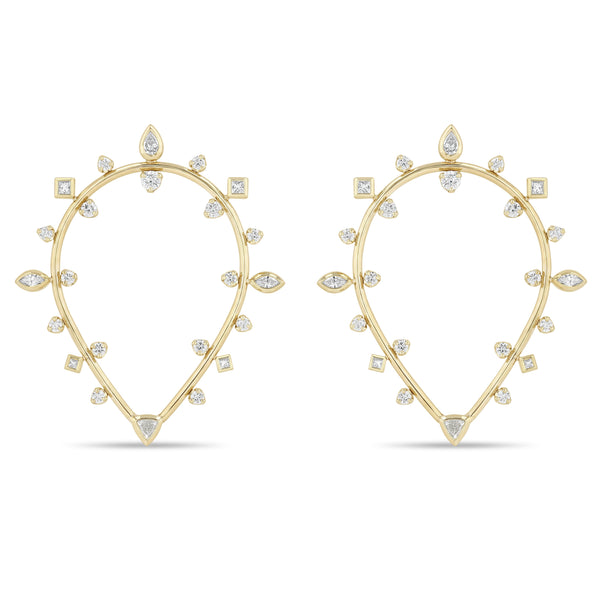 Zoë Chicco 14k Gold Mixed Diamond Upside Down Teardrop Earrings