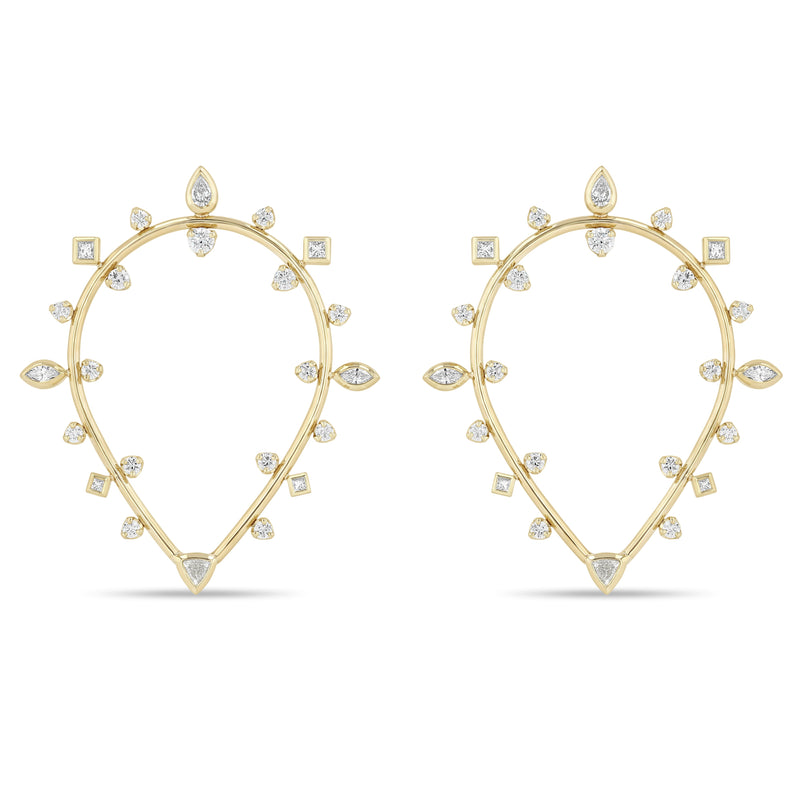 Zoë Chicco 14k Gold Mixed Diamond Upside Down Teardrop Earrings
