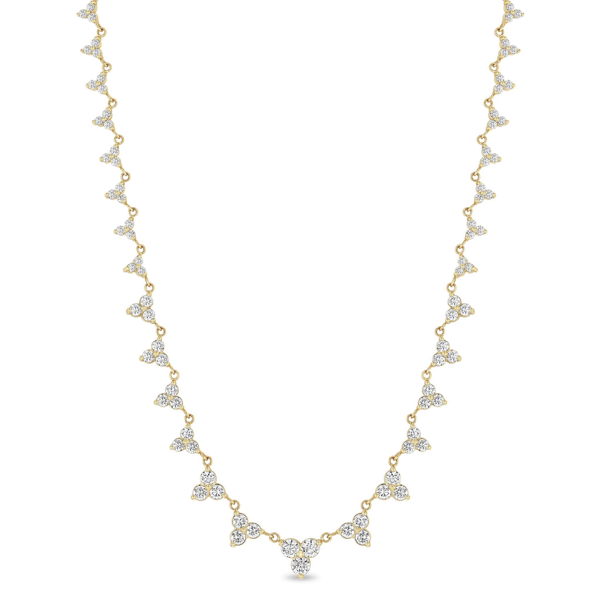 Zoë Chicco 14k Gold Linked Graduated Diamond Trio Necklace