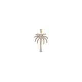 14k Single Pavé Diamond Palm Tree Charm Pendant