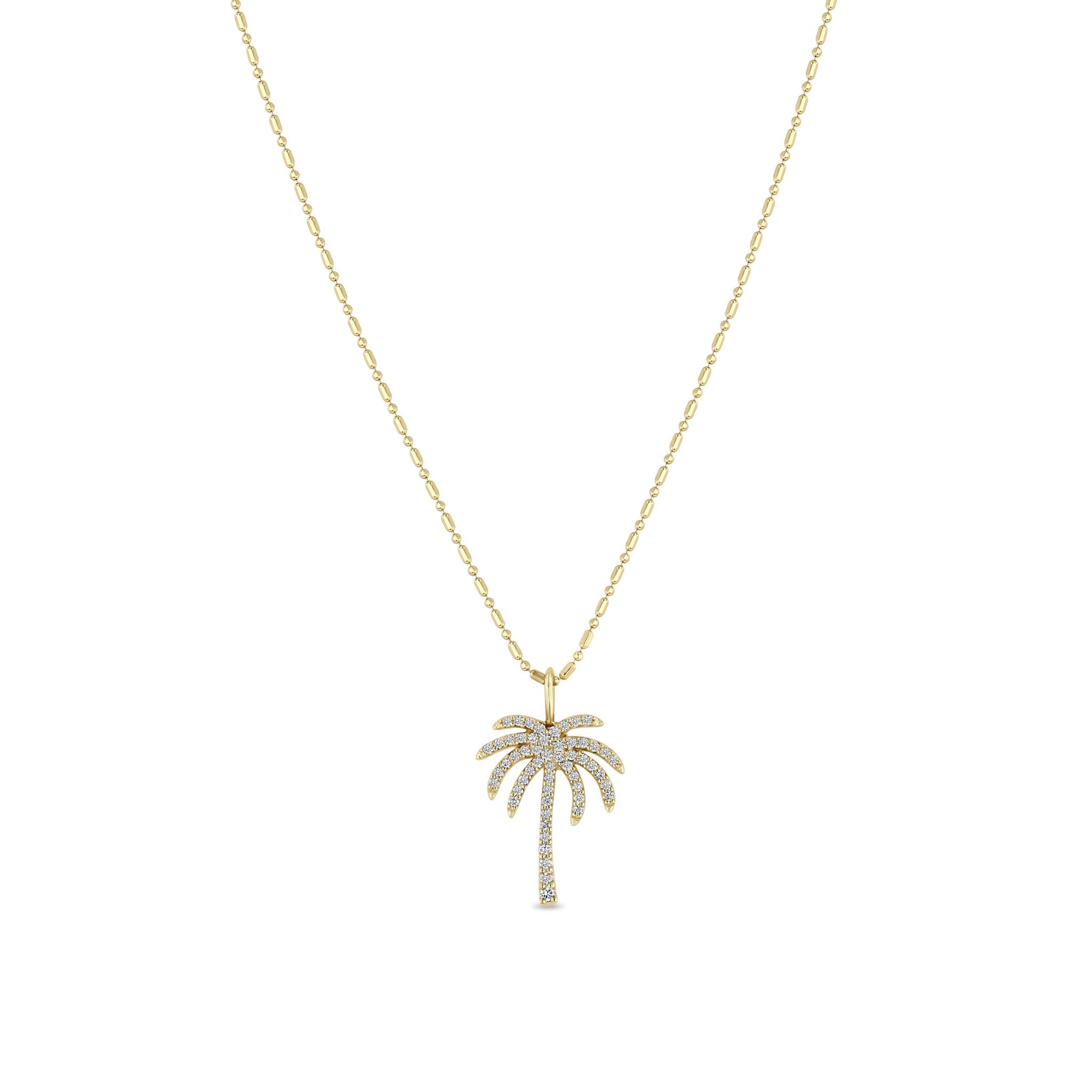 Zoë Chicco 14k Gold Pavé Diamond Palm Tree Necklace