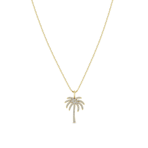 Zoë Chicco 14k Gold Pavé Diamond Palm Tree Necklace