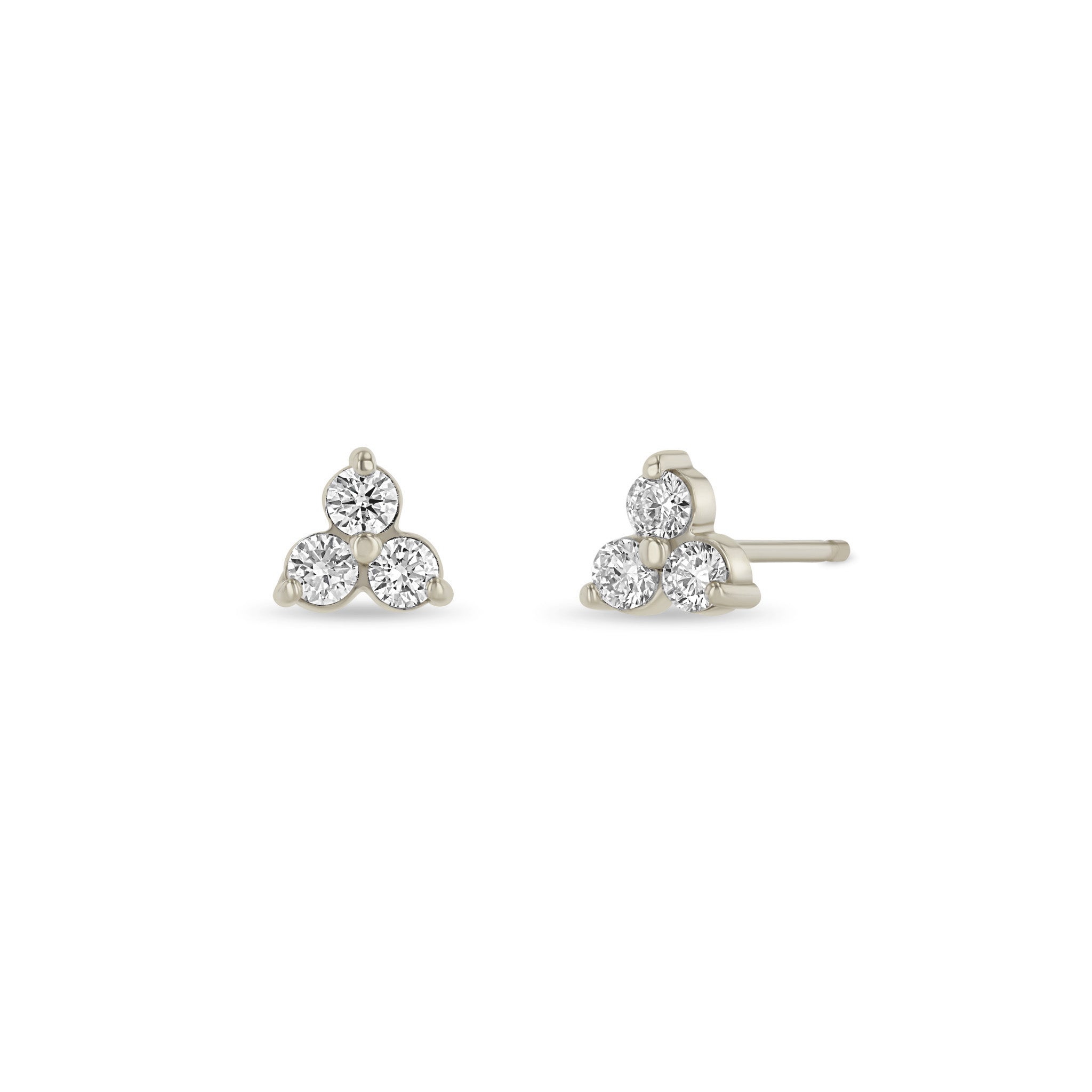 Zoë Chicco 14k Gold 2.5mm Prong Diamond Trio Stud Earrings