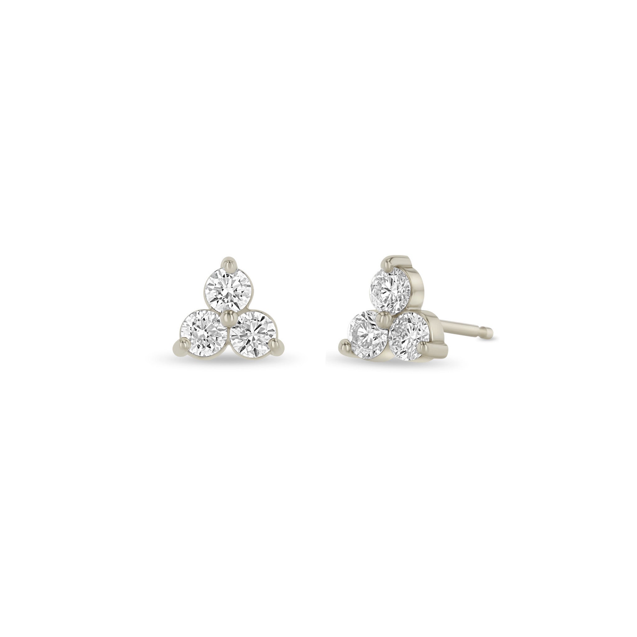 Zoë Chicco 14k Gold 3mm Prong Diamond Trio Stud Earrings