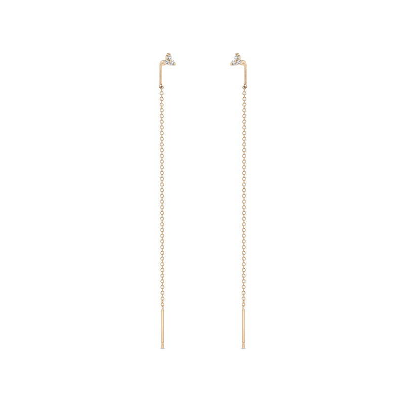 Zoë Chicco 14k Gold Prong Diamond Trio Threader Earrings