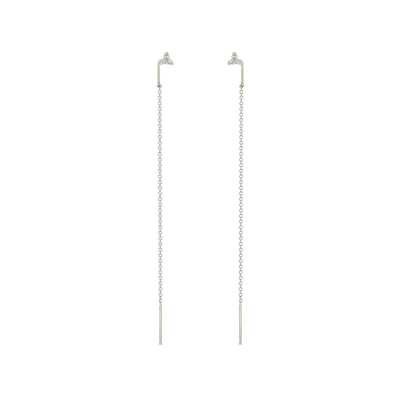 Zoë Chicco 14k Gold Prong Diamond Trio Threader Earrings