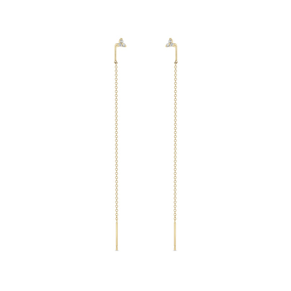 Zoë Chicco 14k Gold Prong Diamond Trio Threader Earrings