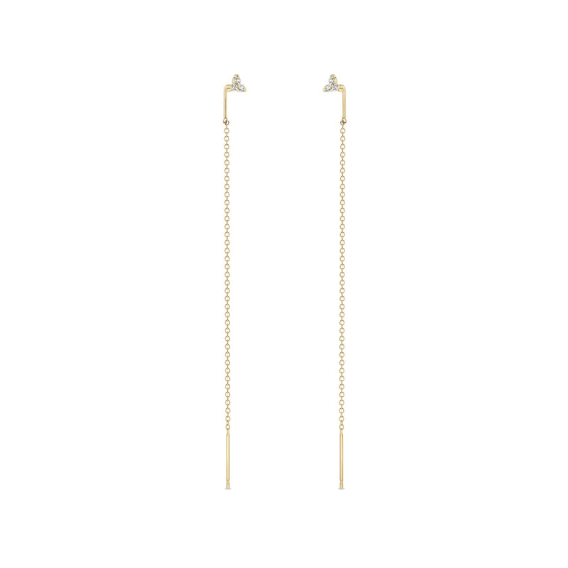 Zoë Chicco 14k Gold Prong Diamond Trio Threader Earrings