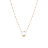 14k Pavé Diamond Rondelle Bead Circle Necklace - SALE