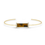Zoe Chicco 14k Diamond Tiger Eye Tube Cuff