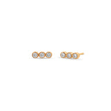 Zoë Chicco 14k Gold 3 Diamond Bezel Bar Stud Earring