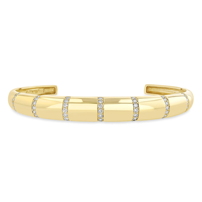 Zoë Chicco 14k Gold Pavé Diamond Banded Small Aura Cuff Bracelet