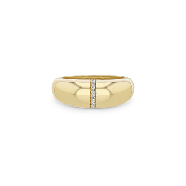 Zoë Chicco 14k Gold Pavé Diamond Line Small Aura Ring