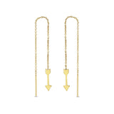 14k Gold Arrow Chain Drop Threaders - SALE