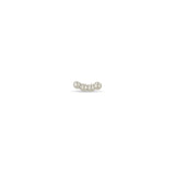 Single Zoë Chicco 14k Gold Small Beaded Curve Stud Earring