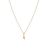 Zoë Chicco 14k Rose Gold Itty Bitty Best Babe Friendship Necklace Left