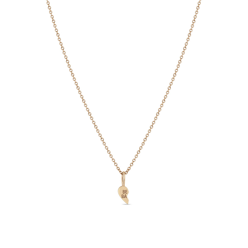 Zoë Chicco 14k Rose Gold Itty Bitty Best Babe Friendship Necklace Left