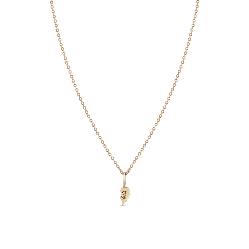 Zoë Chicco 14k Rose Gold Itty Bitty Best Babe Friendship Necklace Right