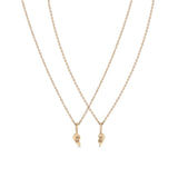 Zoë Chicco 14k Rose Gold Itty Bitty Best Babe Friendship Necklace Set