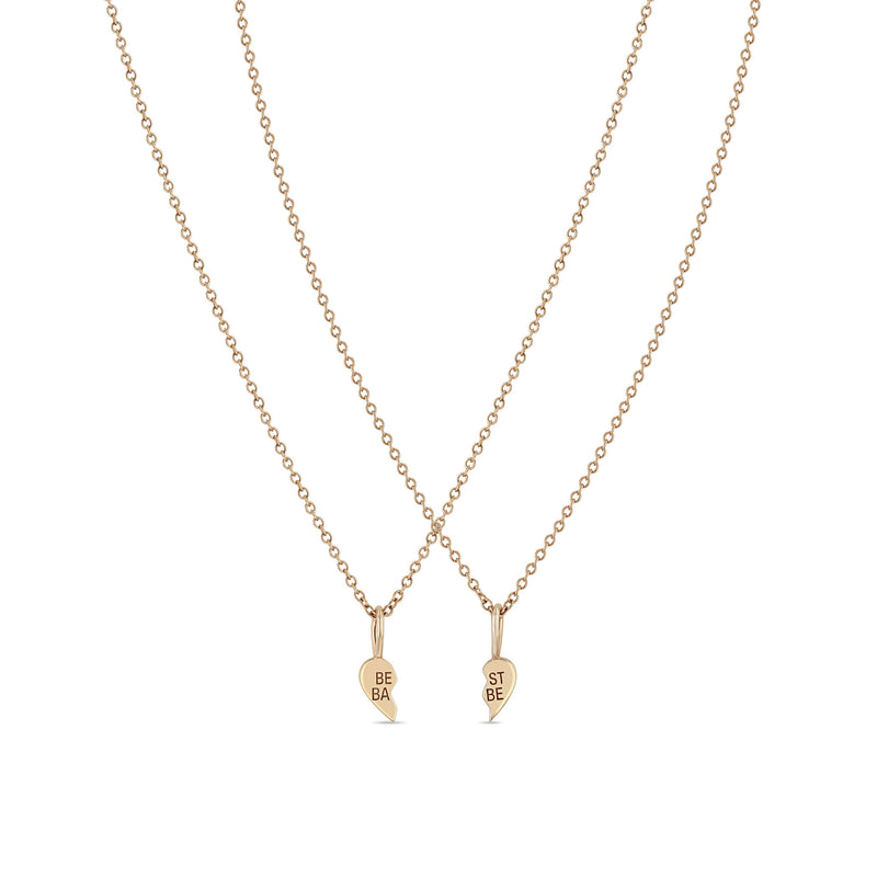 Zoë Chicco 14k Rose Gold Itty Bitty Best Babe Friendship Necklace Set