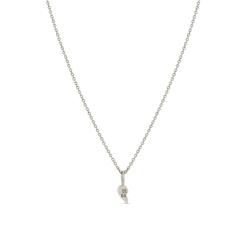 Zoë Chicco 14k White Gold Itty Bitty Best Babe Friendship Necklace Left