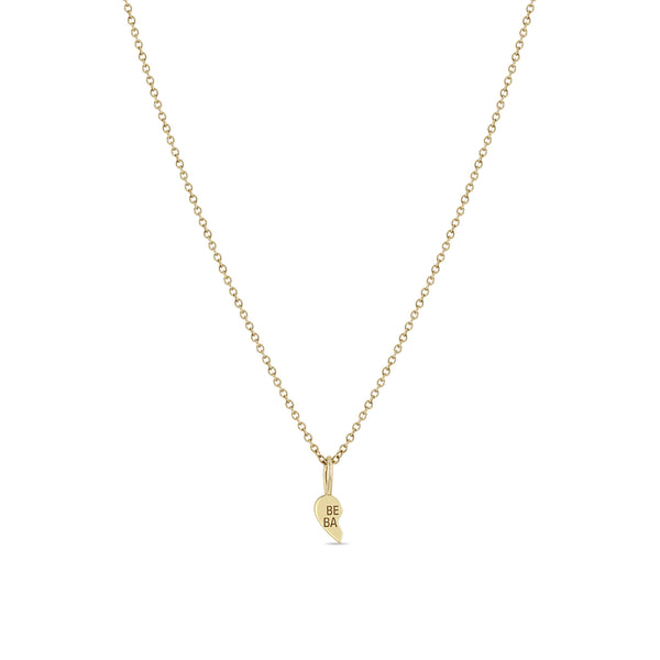 Zoë Chicco 14k Yellow Gold Itty Bitty Best Babe Friendship Necklace Left