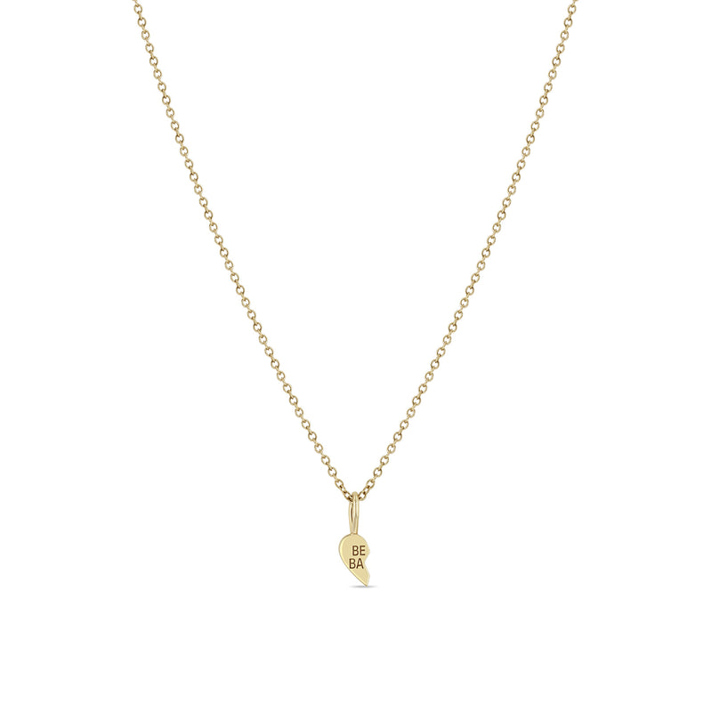 Zoë Chicco 14k Yellow Gold Itty Bitty Best Babe Friendship Necklace Left