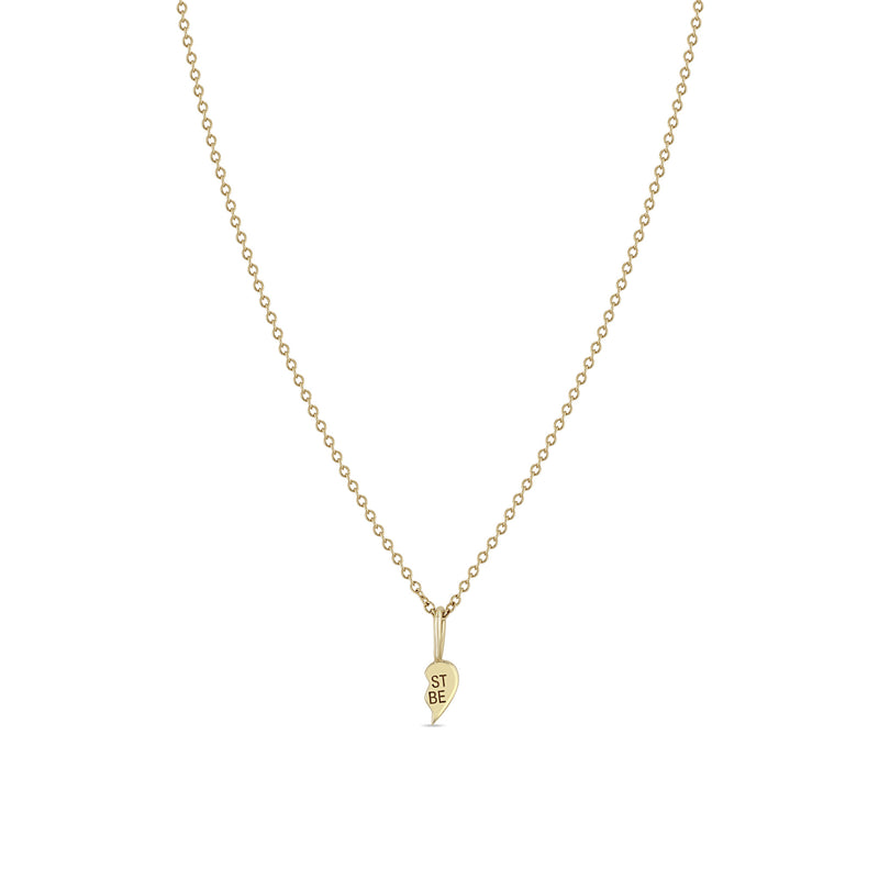 Zoë Chicco 14k Yellow Gold Itty Bitty Best Babe Friendship Necklace Right