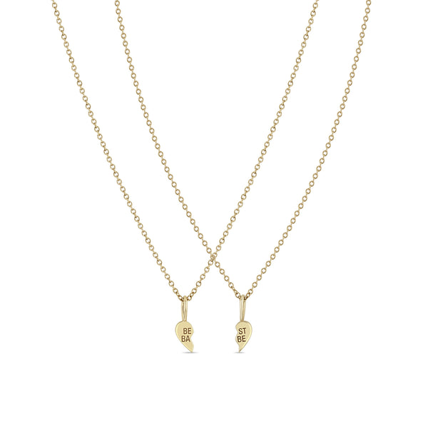 Zoë Chicco 14k Yellow Gold Itty Bitty Best Babe Friendship Necklace Set