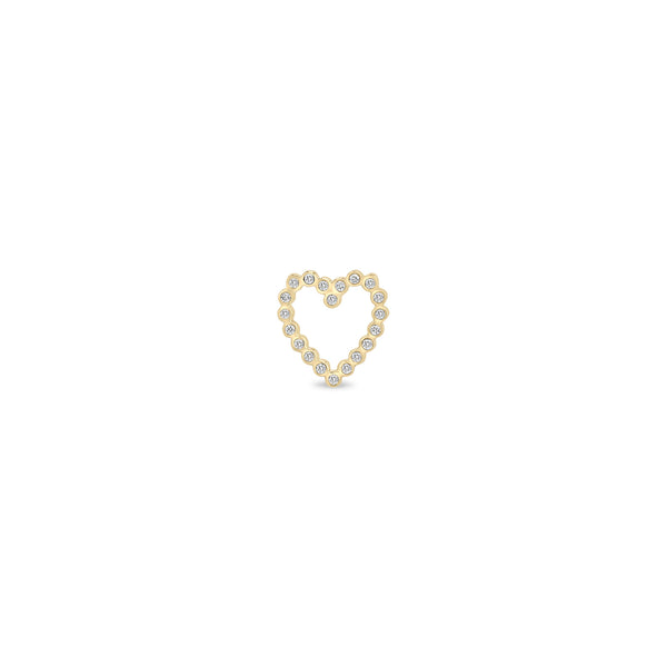 Single Zoë Chicco 14k Gold Small Diamond Bezel Heart Stud Earring