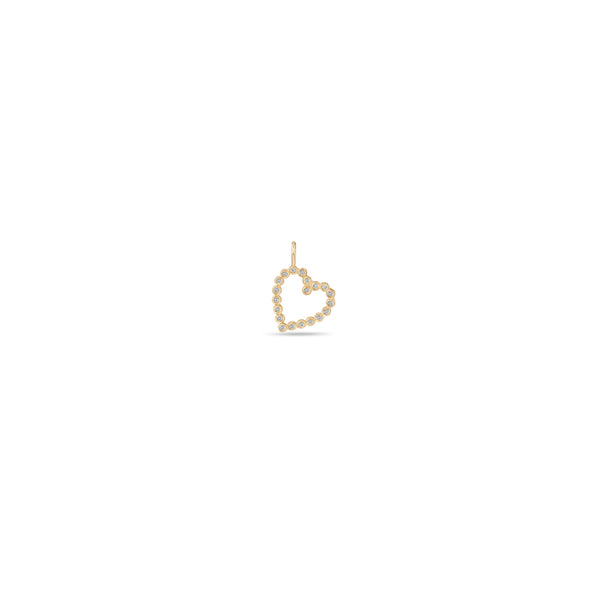 Zoë Chicco 14k Gold Small Diamond Bezel Angled Heart Charm Pendant