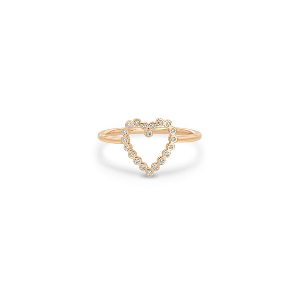 Zoë Chicco 14k Rose Gold Small Diamond Bezel Heart Ring