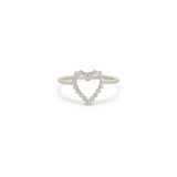 Zoë Chicco 14k White Gold Small Diamond Bezel Heart Ring