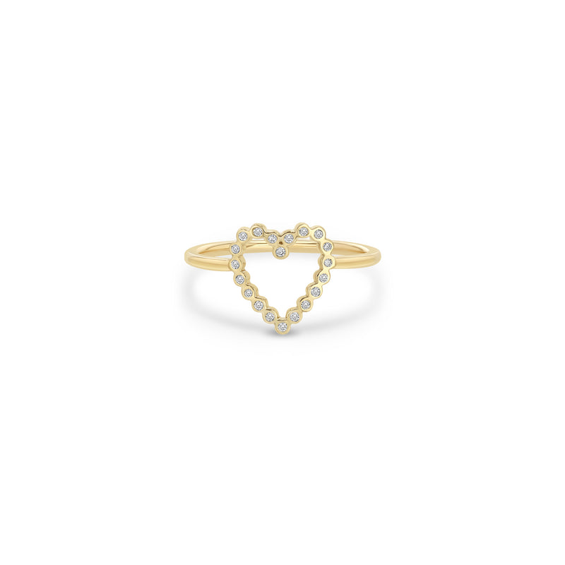 Zoë Chicco 14k Yellow Gold Small Diamond Bezel Heart Ring