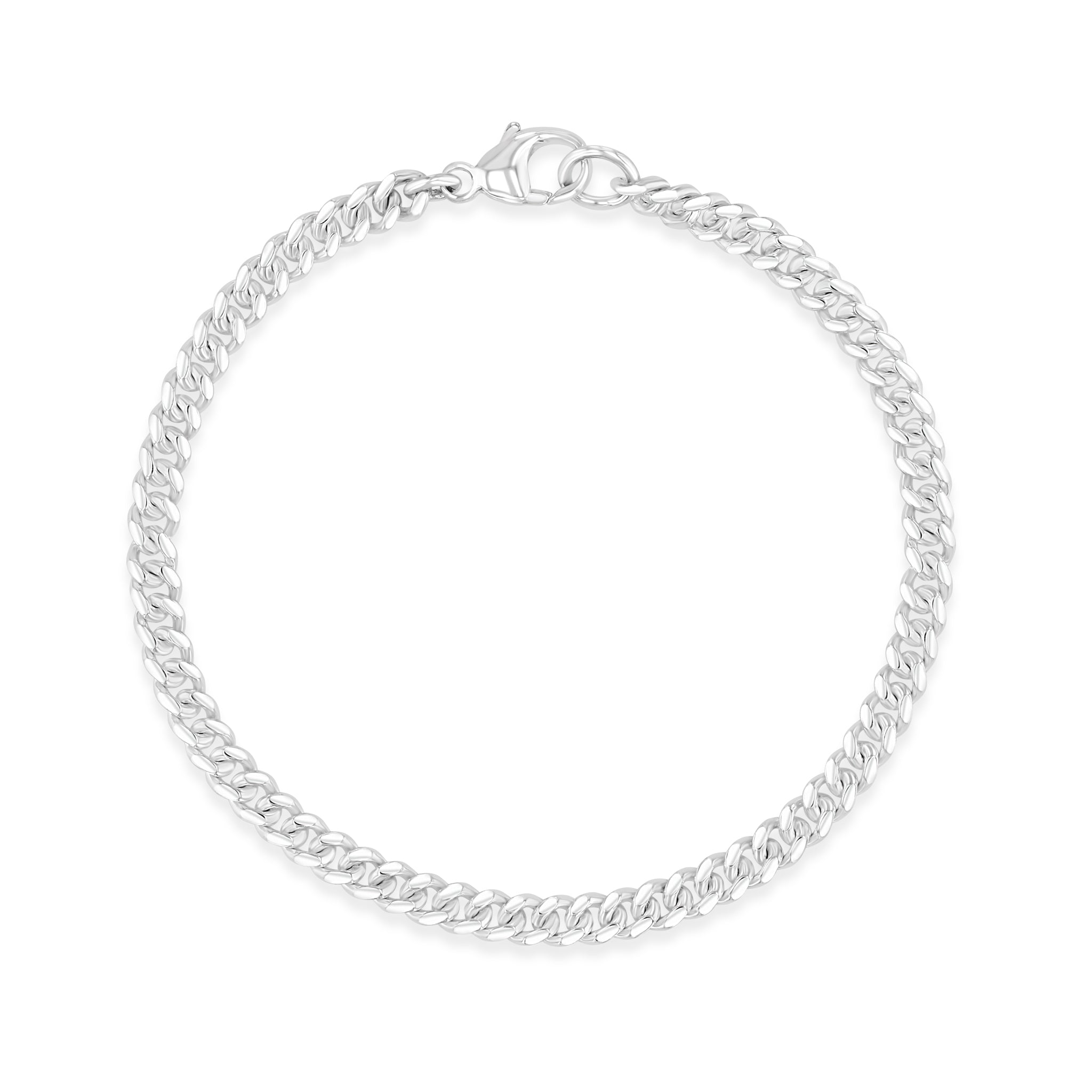 Zoe Chicco Sterling Silver Small Curb Chain Bracelet on a white background