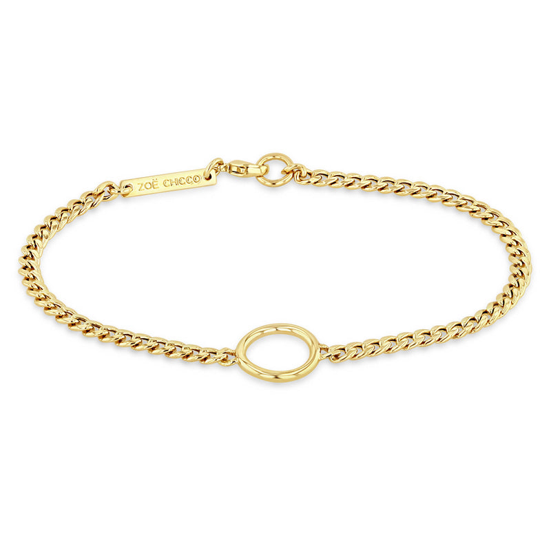 Zoë Chicco 14k Gold Circle Small Curb Chain Bracelet