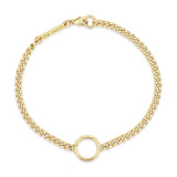 top down view of a Zoë Chicco 14k Gold Circle Small Curb Chain Bracelet