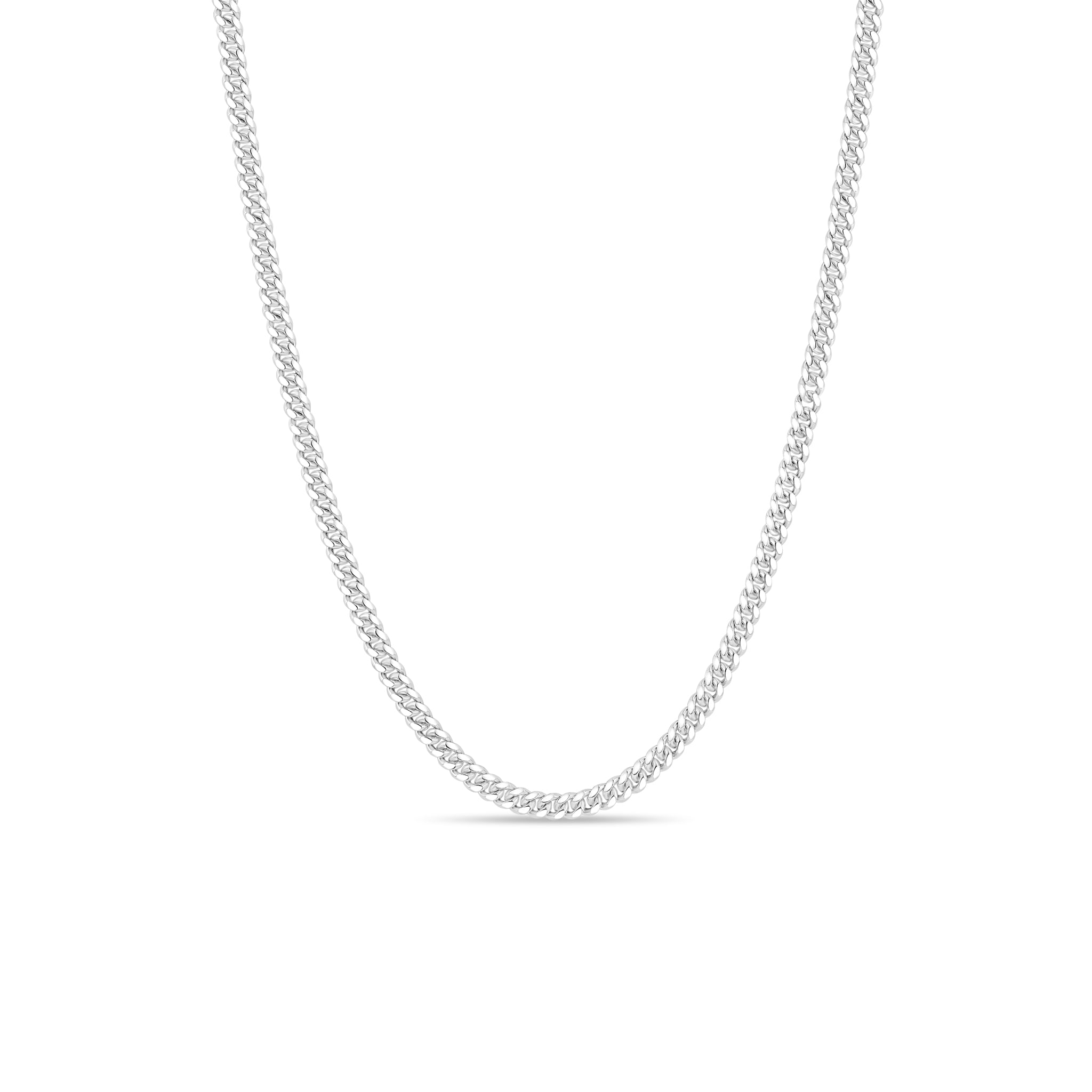 Zoe Chicco Sterling Silver Small Curb Chain Necklace on a white background