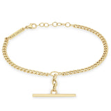 Zoë Chicco 14k Gold Mixed Small Curb & Medium Square Oval Chain Toggle Bracelet