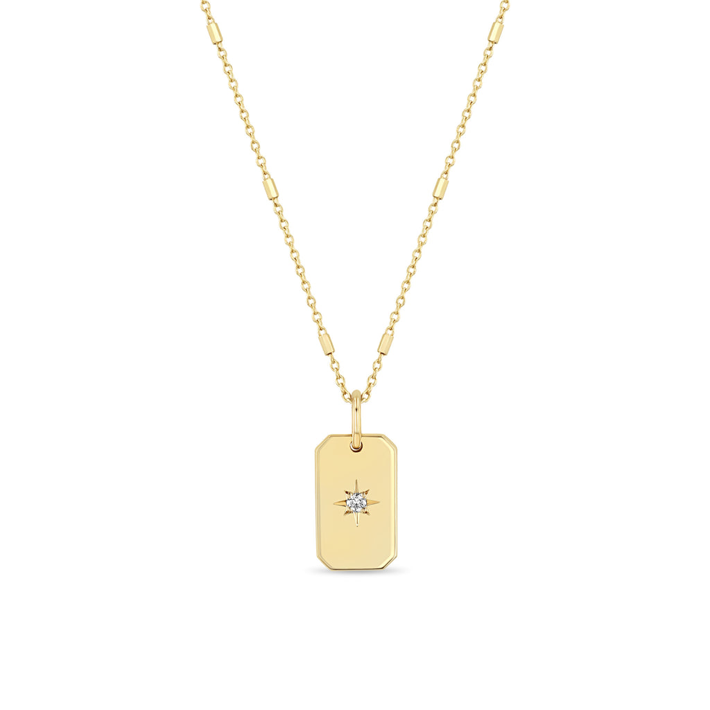 Gold Cross Necklace Tiny Tags Necklace 14k Gold Necklace Tiny Dog
