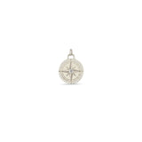 Zoë Chicco 14k Gold Small Compass Medallion Charm Pendant with Diamond Border