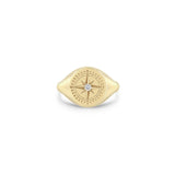 Zoë Chicco 14k Gold Diamond Compass Signet Ring
