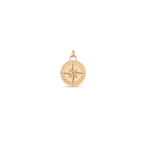 Zoë Chicco 14k Gold Small Compass Medallion Charm Pendant